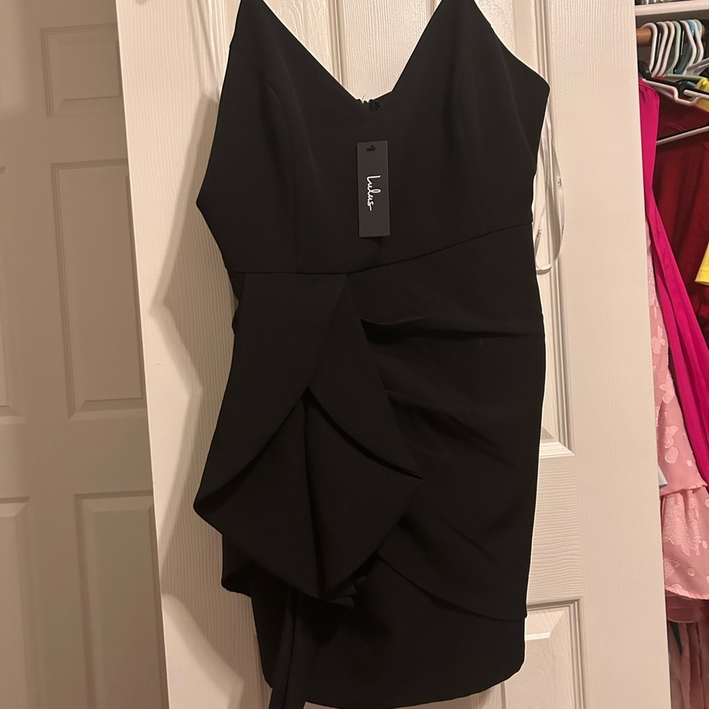 Lulu's Black Asymmetrical Sheath Dress